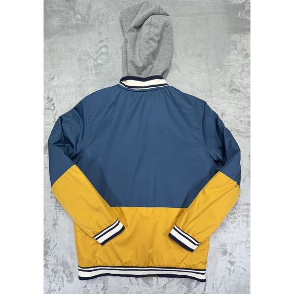 Cat & Jack Boys Jacket Blue/Yellow Sherpa Lined - Removable Hood - Size XL(16) - Picture 2 of 11